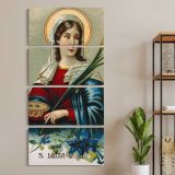 Saint Lucy three panel canvas wall art room mockup