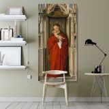 Virgin and Child in a Gothic Niche canvas wall art shown in a modern interior