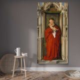 Virgin and Child in a Gothic Niche canvas wall art displayed in a contemporary room