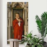 Virgin and Child in a Gothic Niche canvas print displayed in a modern interior