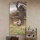 Refuge Frederick Stuart Church by Frederick Stuart Church canvas wall art in a styled interior