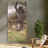 Refuge Frederick Stuart Church by Frederick Stuart Church three panel canvas print in a contemporary interior