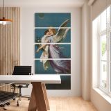 The Angel of Peace 1901 vintage angel illustration by B T Babbitt five panel canvas wall art office mockup