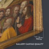 The Assumption of the Virgin by Bergognone close up showing gallery canvas texture and depth