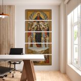 The Assumption of the Virgin by Bergognone five panel canvas wall art office mockup