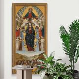 The Assumption of the Virgin by Bergognone canvas print displayed in a modern interior