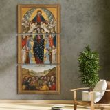 The Assumption of the Virgin by Bergognone three panel canvas print in a contemporary interior