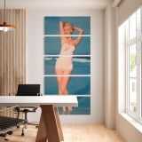 Marilyn Monroe Beach Portrait five panel canvas wall art office mockup