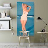 Marilyn Monroe Beach Portrait canvas wall art shown in a modern interior
