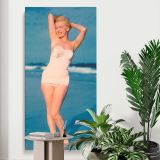 Marilyn Monroe Beach Portrait canvas print displayed in a modern interior
