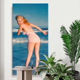 Marilyn Monroe Paddling at the Beach canvas print displayed in a modern interior