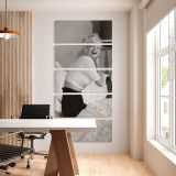 Marilyn Monroe Relaxing in Bed five panel canvas wall art office mockup