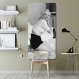 Marilyn Monroe Relaxing in Bed canvas wall art shown in a modern interior