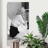 Marilyn Monroe Relaxing in Bed canvas print displayed in a modern interior