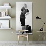Marilyn Monroe Bus Stop Portrait with Suitcase canvas wall art shown in a modern interior