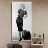 Marilyn Monroe Bus Stop Portrait with Suitcase canvas wall art in a styled interior