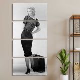 Marilyn Monroe Bus Stop Portrait with Suitcase three panel canvas wall art room mockup