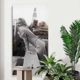 Marilyn Monroe on a New York Balcony canvas print displayed in a modern interior