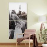 Marilyn Monroe on a New York Balcony two panel canvas wall art room mockup