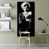 Marilyn Monroe in a Black Evening Dress canvas wall art shown in a modern interior
