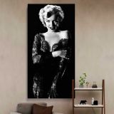 Marilyn Monroe in a Black Evening Dress canvas wall art in a styled interior