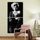 Marilyn Monroe in a Black Evening Dress two panel canvas wall art room mockup