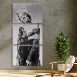 Marilyn Monroe Glamour Portrait three panel canvas print in a contemporary interior