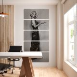 Marilyn Monroe in an Evening Gown five panel canvas wall art office mockup