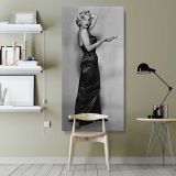 Marilyn Monroe in an Evening Gown canvas wall art shown in a modern interior