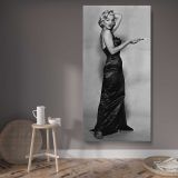 Marilyn Monroe in an Evening Gown canvas wall art displayed in a contemporary room