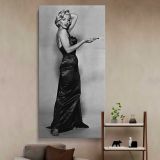 Marilyn Monroe in an Evening Gown canvas wall art in a styled interior