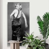 Marilyn Monroe Backless Dress Portrait canvas print displayed in a modern interior