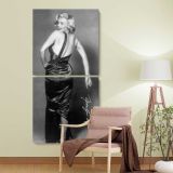 Marilyn Monroe Backless Dress Portrait two panel canvas wall art room mockup