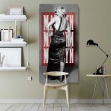 Marilyn Monroe Pop Art Backless Dress Portrait canvas wall art shown in a modern interior