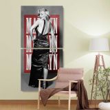 Marilyn Monroe Pop Art Backless Dress Portrait two panel canvas wall art room mockup