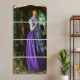 Arthur Hughes April Love Tate Britain by Arthur Hughes three panel canvas wall art room mockup