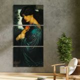 Dante Gabriel Rossetti Proserpine Tate Britain by Dante Gabriel Rossetti three panel canvas print in a contemporary interior