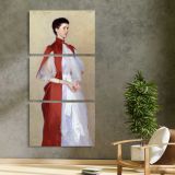 John Singer Sargent Portrait of Mrs Robert Harrison Tate Britain by John Singer Sargent three panel canvas print in a contemporary interior
