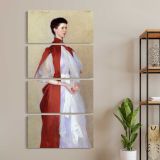 John Singer Sargent Portrait of Mrs Robert Harrison Tate Britain by John Singer Sargent three panel canvas wall art room mockup