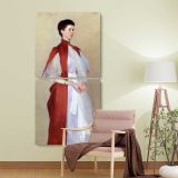 John Singer Sargent Portrait of Mrs Robert Harrison Tate Britain by John Singer Sargent two panel canvas wall art room mockup