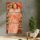 Albert Moore Blossoms Tate Britain by Albert Joseph Moore three panel canvas print in a contemporary interior