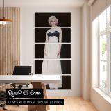 Marilyn Monroe in a White Evening Gown five panel canvas wall art office mockup