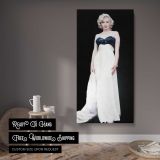 Marilyn Monroe in a White Evening Gown canvas wall art displayed in a contemporary room