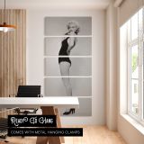 Marilyn Monroe Black Swimsuit Portrait five panel canvas wall art office mockup
