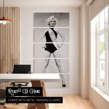 Marilyn Monroe Miss Naval Air Station Portrait five panel canvas wall art office mockup