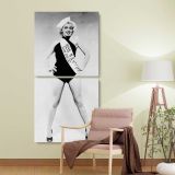 Marilyn Monroe Miss Naval Air Station Portrait two panel canvas wall art room mockup