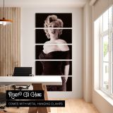 Marilyn Monroe Monkey Business Glamour Portrait five panel canvas wall art office mockup