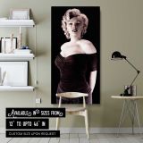 Marilyn Monroe Monkey Business Glamour Portrait canvas wall art shown in a modern interior