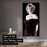 Marilyn Monroe Monkey Business Glamour Portrait canvas wall art displayed in a contemporary room