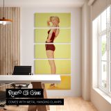 Marilyn Monroe Pin Up Portrait five panel canvas wall art office mockup